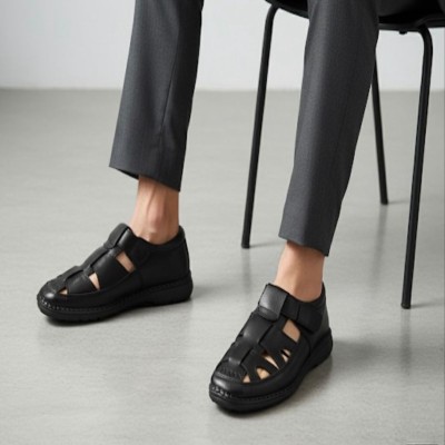 Genuine Leather Premium Sacchi Shoes - Black