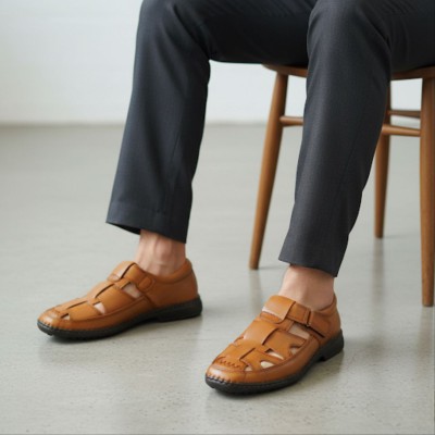 Genuine Leather Premium Sacchi Shoes - Mustard