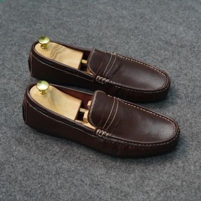 Genuine Leather Premium Moccasin - Chocolate