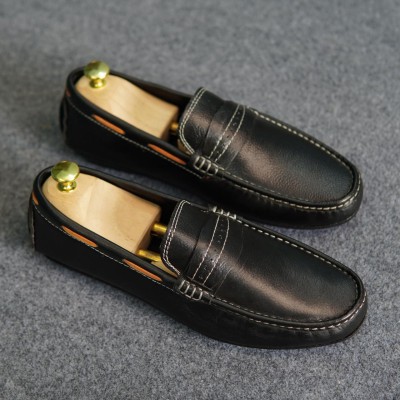 Genuine Leather Premium Moccasin - Black