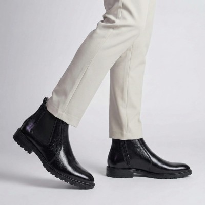 Genuine Grain Leather Men’s Premium Boot - Black