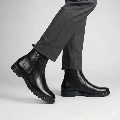 Premium High Chelsea Boot for Men - Black