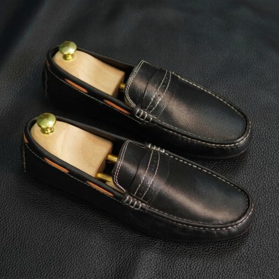 Genuine Leather Premium Moccasin - Black